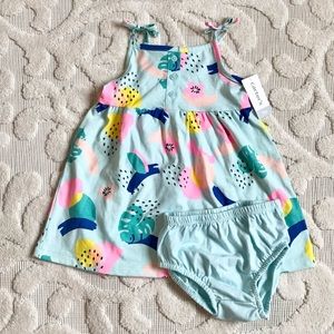 Carter’s baby girl tropical sundress 9M NWT!